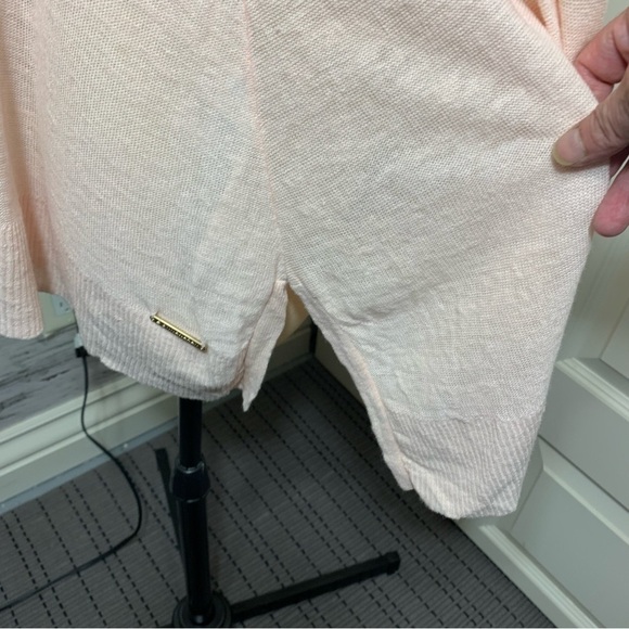 Donna Karan NY Knit Linen Pullover Sweater Sz XS Pink Peach Relaxed Round Neck - Picture 9 of 16